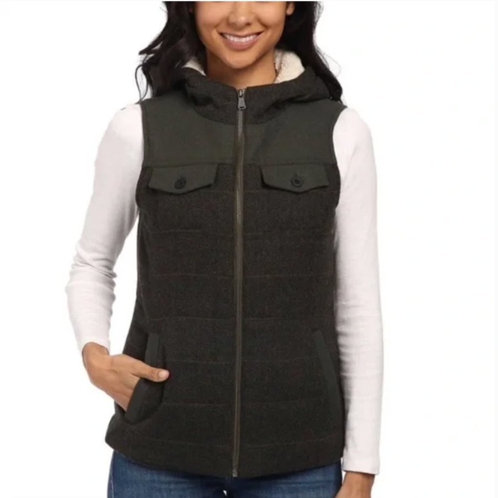 Prana Ava Olive Green Full Zip Vest XL